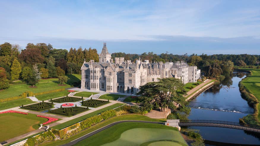 Aerial view of Adare Manor in County Limerick