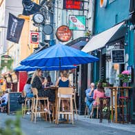 People dining outside in Cork city