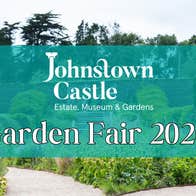 The main promotion image of the Johnstown Castle Garden Fair 2026 with the walled garden herbaceous borders as a backdrop.