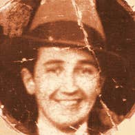 Dublin’s new country outfit Chuck Squires, very old grainy brown photo of smiling man in a hat.