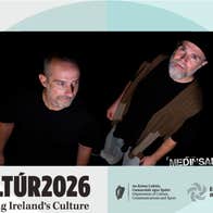 An atmospheric portrait of Migrantes immersed in performance, blending jazz improvisation with world music influences. Warm tones, expressive instruments, and a sense of cultural connection evoke a journey across borders.