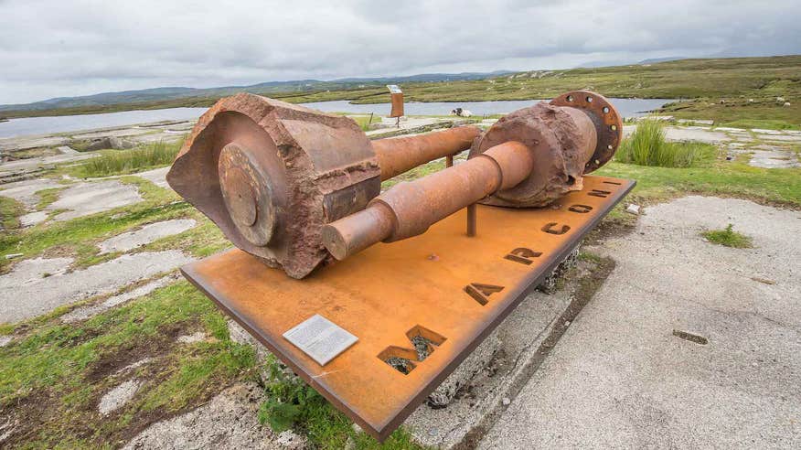 Remains of the world's first permanent trans-Atlantic radio station in Derrigimlagh, Co Galway