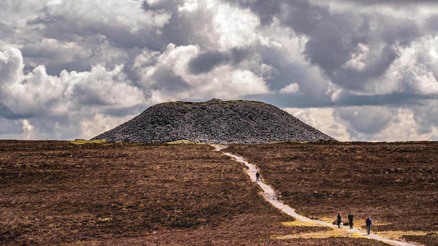 People hiking Knocknarea Mountain in County Sligo