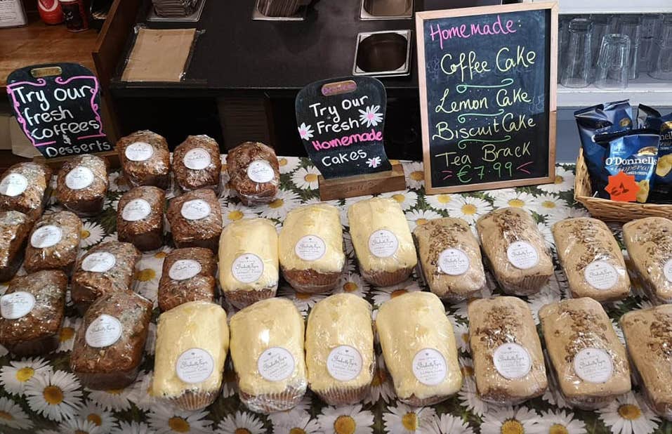 Different types of cakes on display at Stradbally Fayre