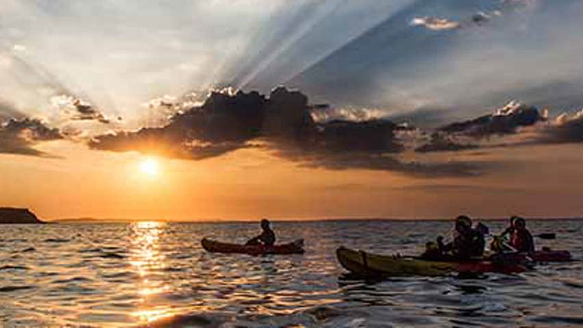 Kayaking at sunset with Real Adventures Connemara Clifden County Galway