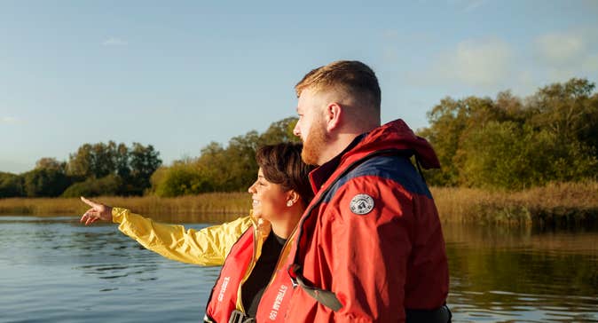 A couple on a Lough Lee Boat Trip in Co Longford