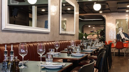 Table setting in restaurant