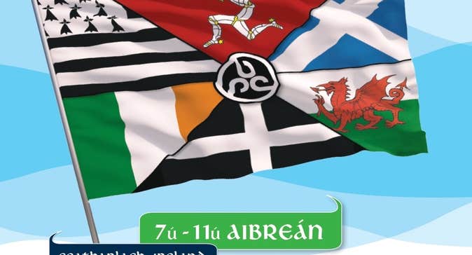 International Pan Celtic Festival 2026, a flag with 6 different sections for each region.
