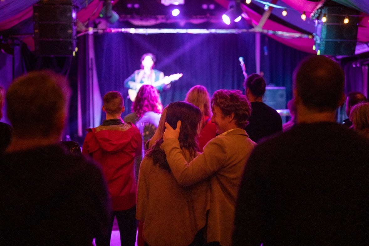 People at a gig in The Grand Social in Dublin city