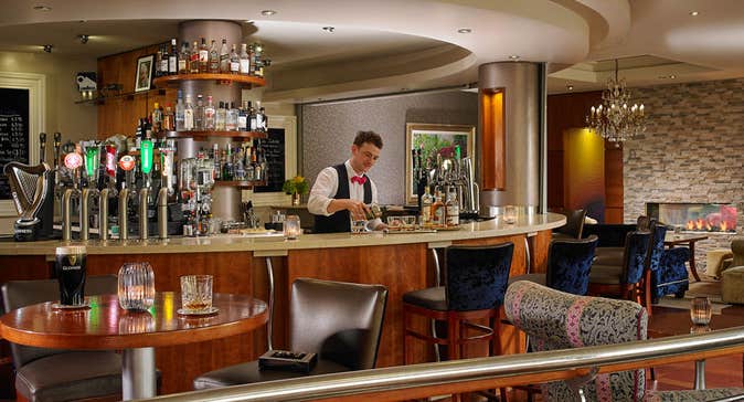 A view of the bar in Dicks Bar