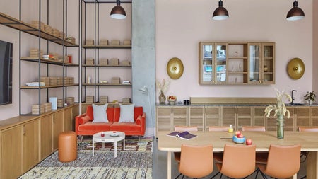 Kitchen with seating area