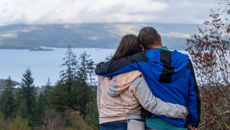 A couple on the Arigna Miners Way Viewpoint in Co Leitrim