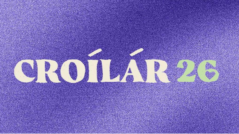 Croílár Festival 2026 Athlone. Purple poster with white event text.