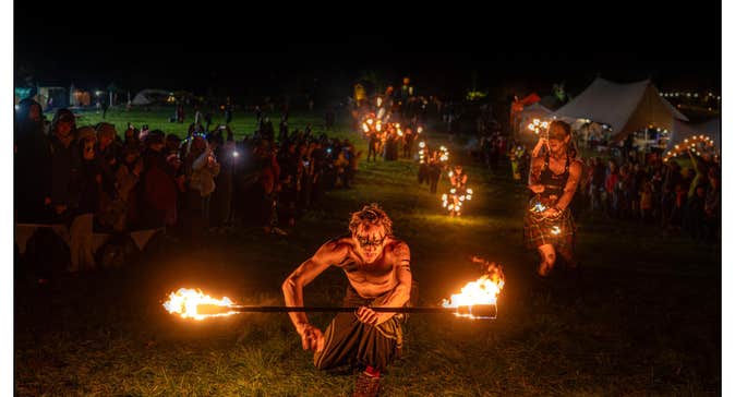 Halloween fire show at Uisneach