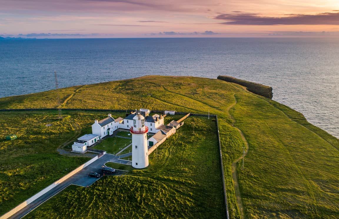 Aerial view of Loop Head Lighthouse in Co Clare