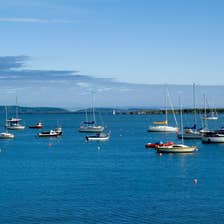 Boats moored at Schull Harbour, County Cork