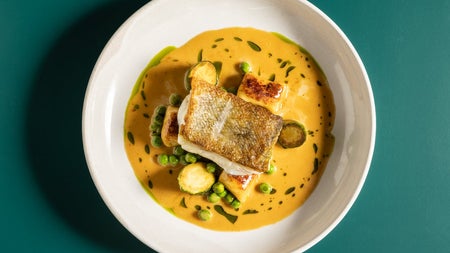 Roast cod dinner