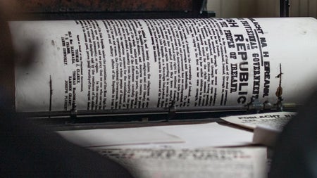 A demonstration of how the 1916 Proclamation was printed