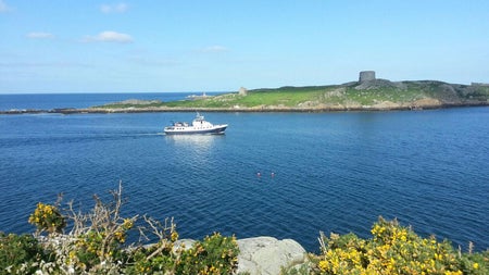 Dublin Bay Cruises ferry with Dalkey Island in the background