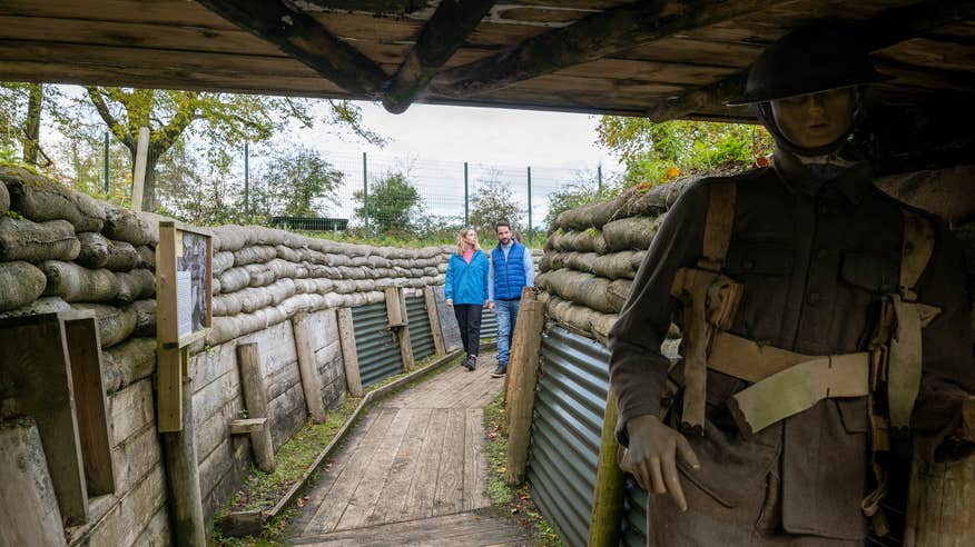 People in the trench at Cavan County Museum, Cavan