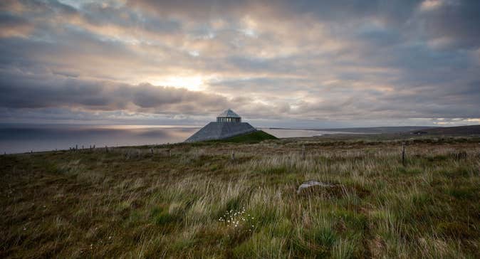 Image of Céide Fields Visitor Centre and surrounding bogland, County Mayo