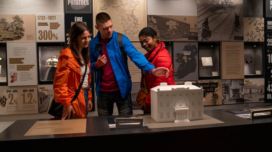 People at the National Famine Museum Strokestown in County Roscommon