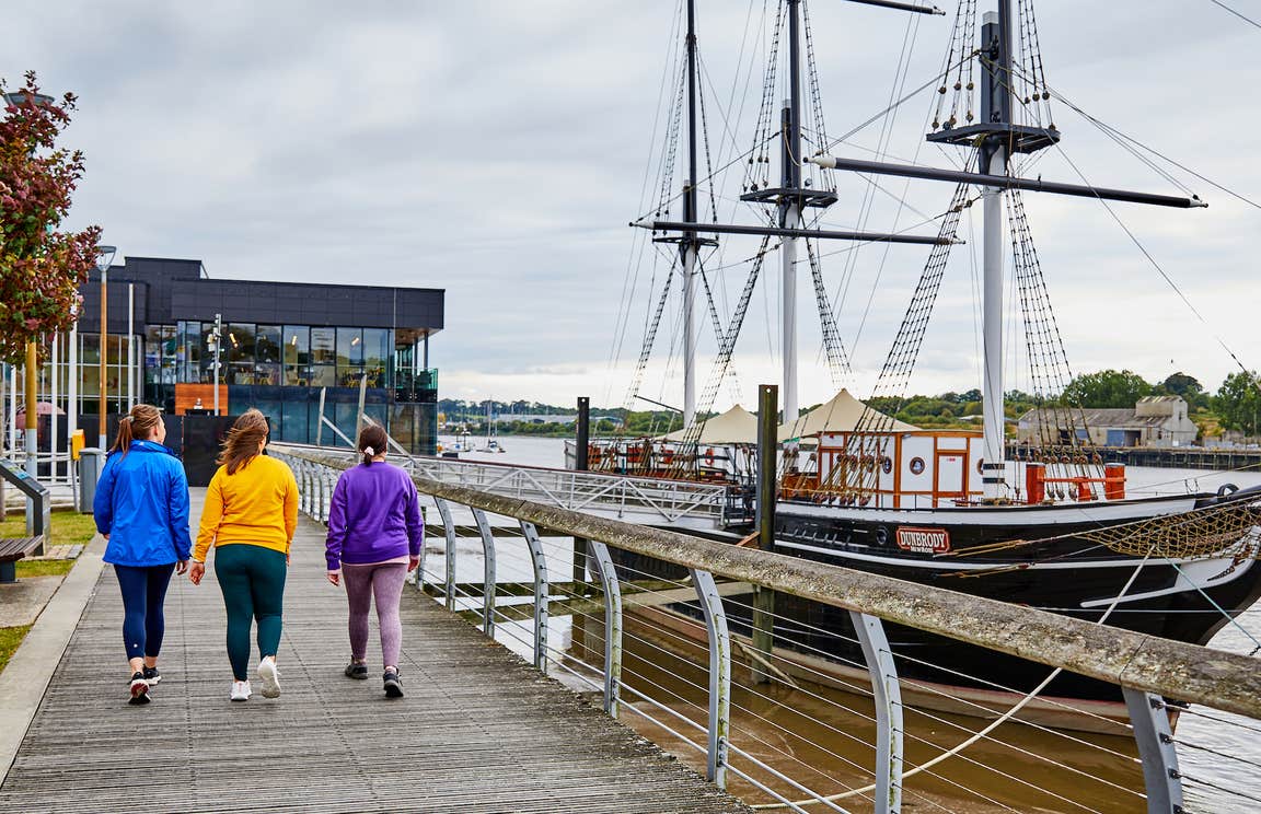 People going to visit the Dunbrody Famine Ship Experience in New Ross, Co Wexford