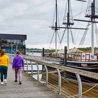 People going to visit the Dunbrody Famine Ship Experience in New Ross, Co Wexford
