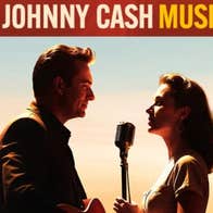 2 people viewed from the side singing into a mic on stand between them.