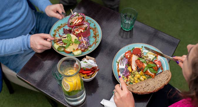 A couple eating a meal at Latte Da Cafe in County Cavan