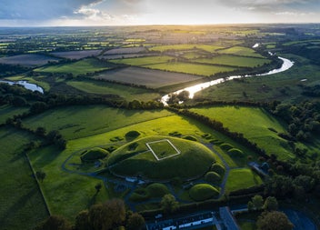 Aerial view of Knowth Boyne Valley