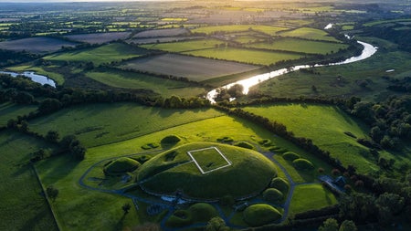Aerial view of Knowth Boyne Valley