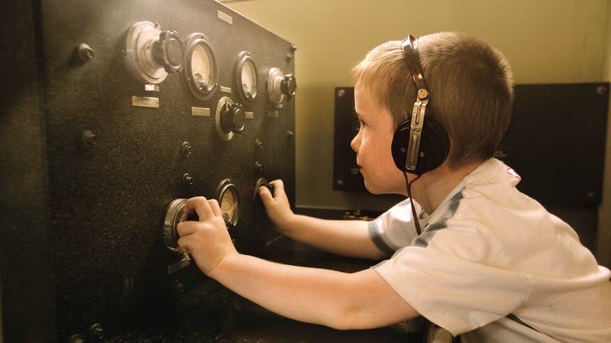 A child at Foynes Flying Boat Museum in Co Limerick