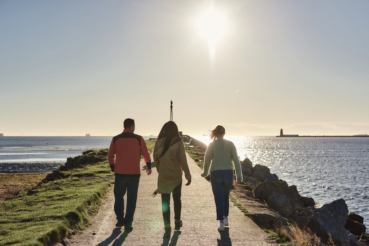 People walking on North Bull Island in Co Dublin