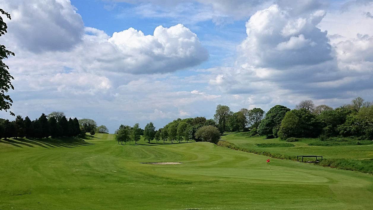 Long view of the 9th and 10th holes at Mount Temple Golf Club