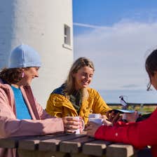 People eating at Loop Head Lighthouse, Co Clare