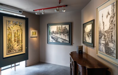 An art gallery room within the Gerard Byrne Studio Art Gallery & Artist Studio