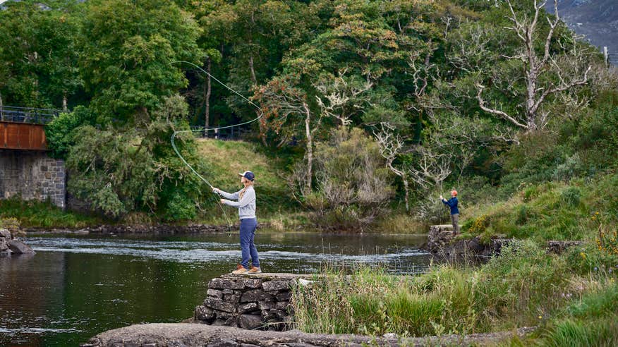 People fishing in Connemara, Co Galway