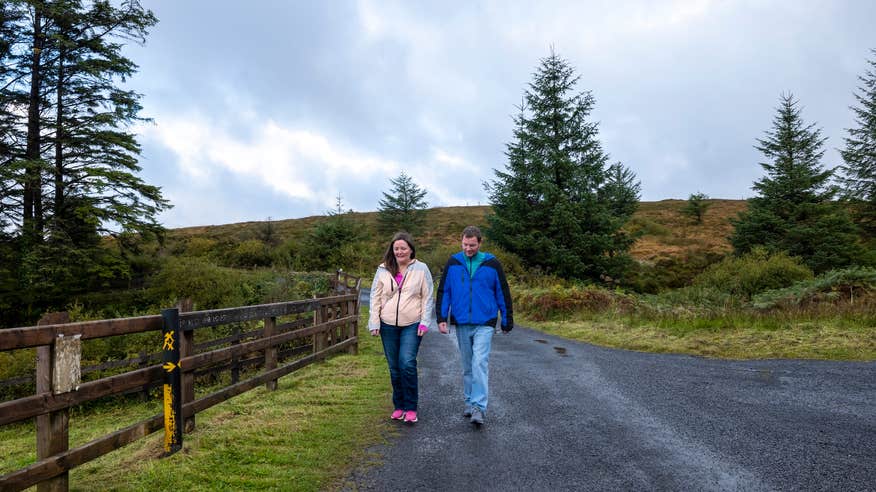 Hikers on the Miner's Way in Co Leitrim