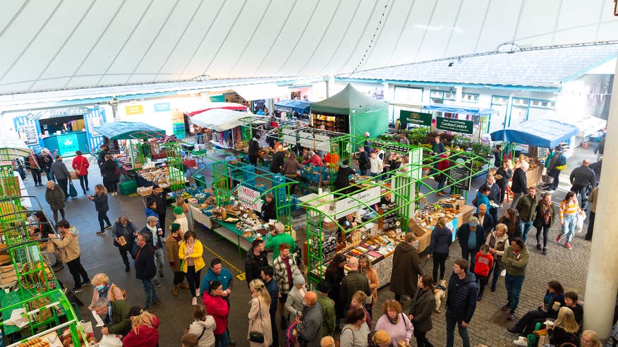 People shopping at The Milk Market in Limerick.