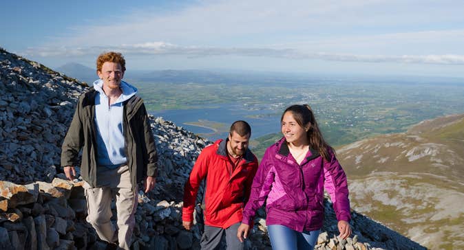 People hiking Croagh Patrick in Co Mayo