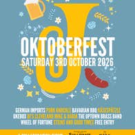 Sullivan’s Oktoberfest 2026 poster featuring German beer, live music, food and free entry on Saturday October 3rd.