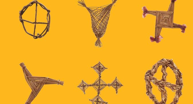 Selection of St Brigid's Crosses from the National Folklife Collection