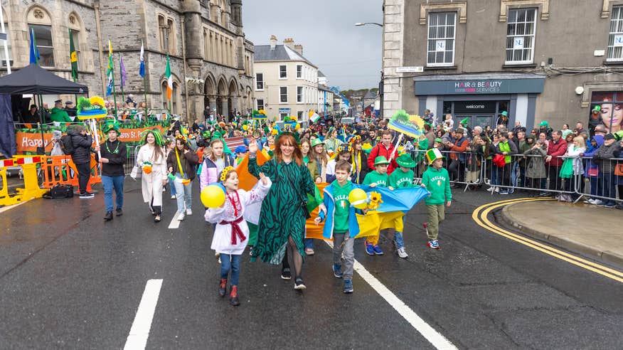 Participants in the 2024 St Patrick's Day parade in Sligo town