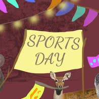 On Your Marks! a workshop at The Ark, a poster with some small animals holding up a poster.