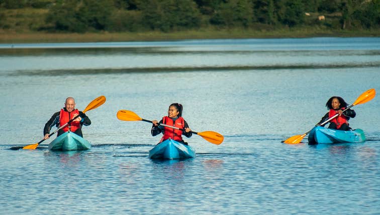 People kayaking in Lough Allen, Co Leitrim