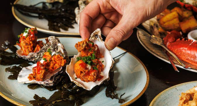 Food in Linnane's Lobster Bar in Co Clare