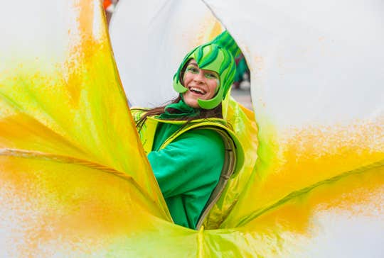 A performer at the 2023 St Patrick's Day Parade in Limerick city
