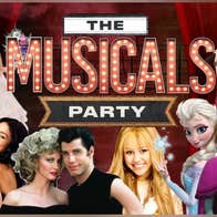 Throwback Events presents The Musicals Party, poster with various smiling people from different movies