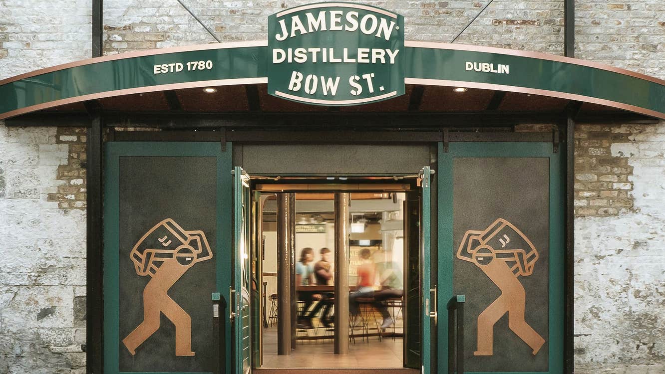 A view of the front entrance of Jameson Distillery Bow Street